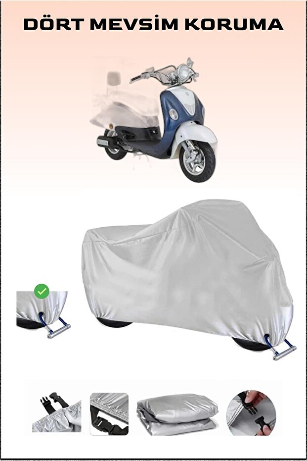 Motorcycle Cover with Lock Compatible for Mondial 50 ZNU ec, Secure, Waterproof , Durable Fabric.