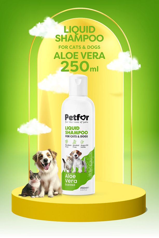 Kedi ve Köpekler için Aloe Veralı Şampuan 250 ML - 1