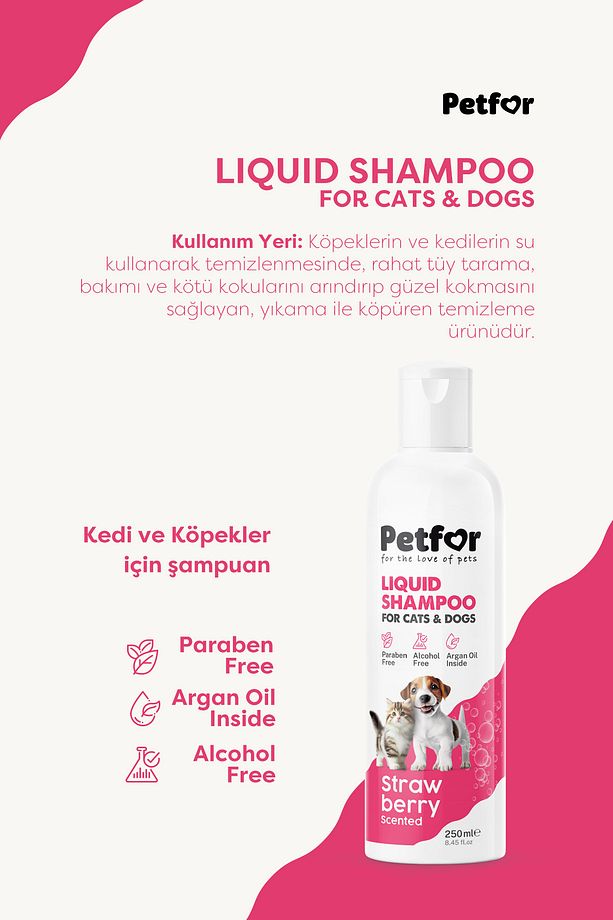 Kedi ve Köpekler için Çilekli Şampuan 250 ML - 3