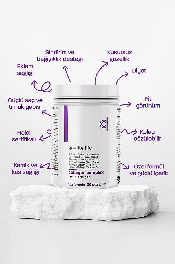 Kolajen Complex Saf Toz Tip1 Tip2 Tip3 Tip5 10 Hidrolize Collagen Peptit Collegen Colagen Kollagen - 4
