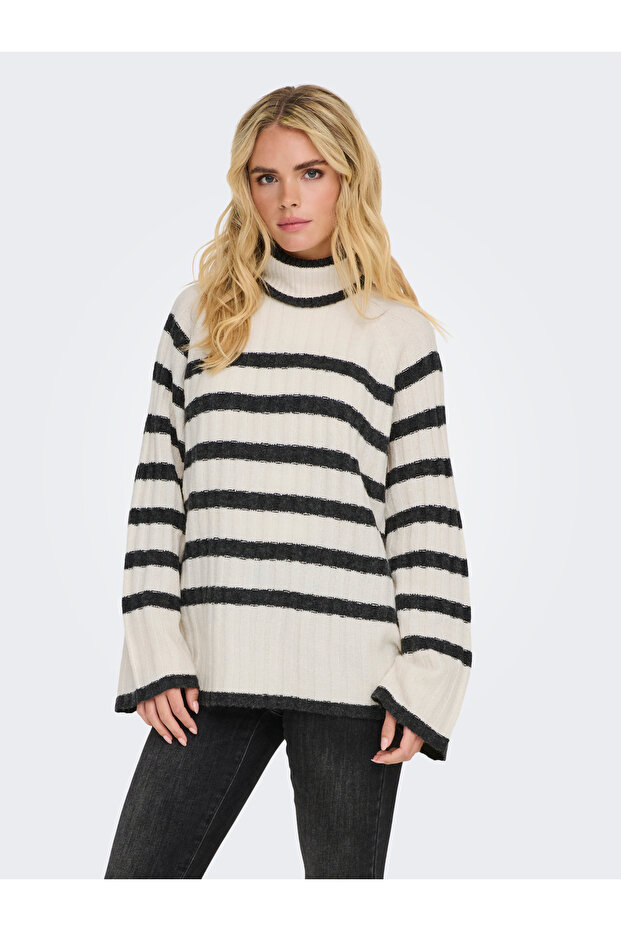 JDYMILEY L/S LONG STRIPE PULLOV KNT NOOS Bej 15321001 - 2