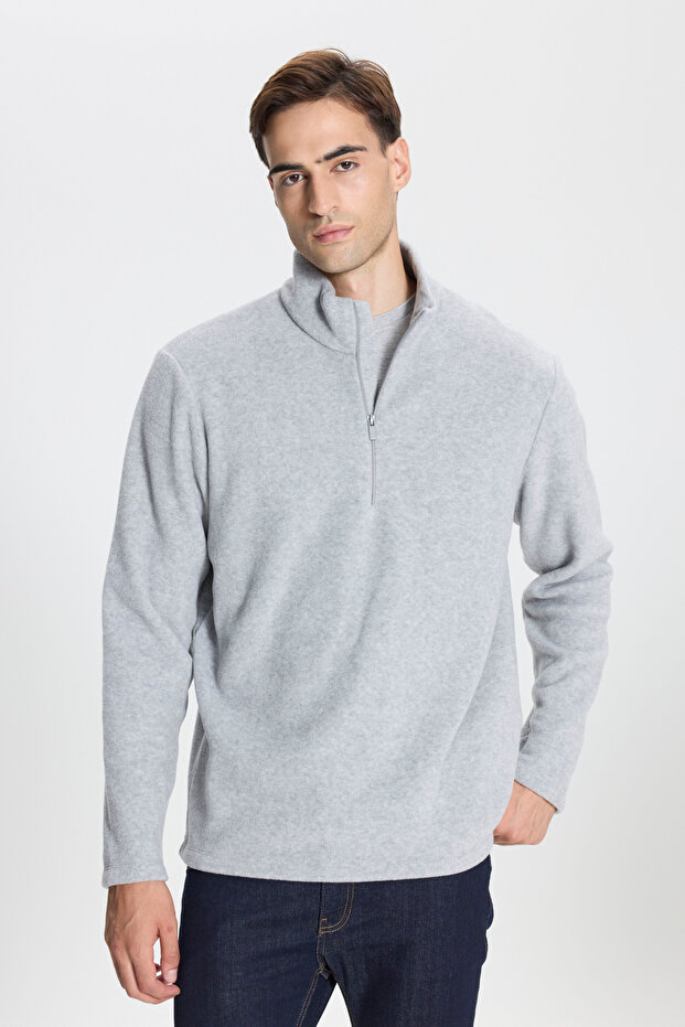 Anti-Pilling Non-Pilling Bato Collar Cold-Proof Men's Standard Fit Sweatshirt Fleece
