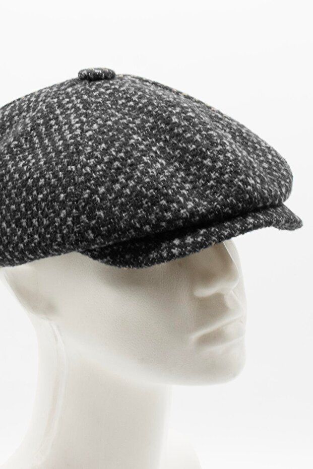 قبعة صوفية شتوية إنجليزية بنمط متباين للرجال - 4