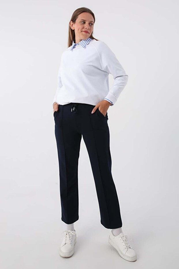 Navy Blue-Pocket Sweatpants