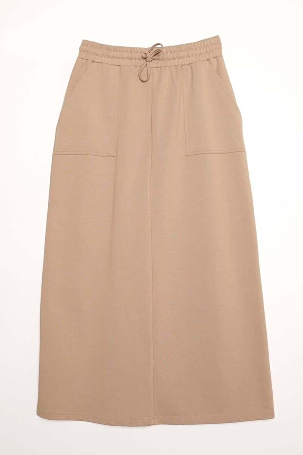 Bej-İki Cepli Etek - 7