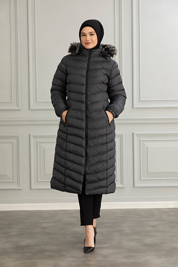 Women's Smoked Long Puffer Coat