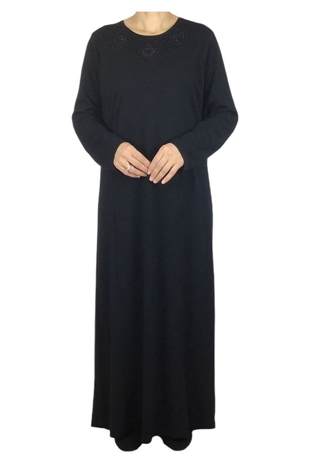 KADIN OSKAR NALAN KUMAŞ ÖNÜ KULPLU KALIN ANNE ELBİSE - 1