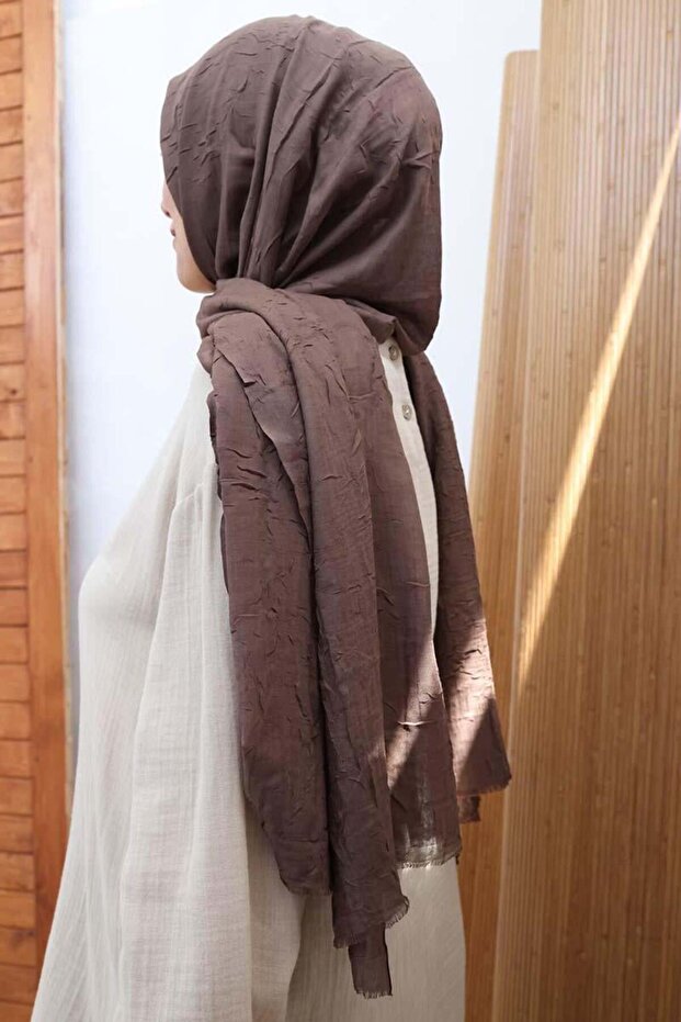 Acı Kahve-Bambu Kraş Şal - 1