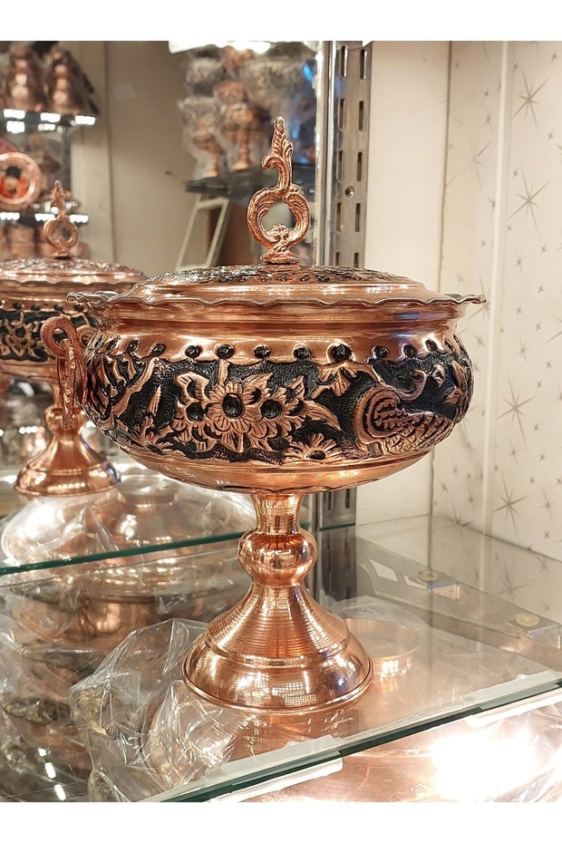 Bakır Çorbalık Bakır Çorba Sunumluk Bakır Çorba Tenceresi Osmanlı İşlemeli Kabartmalı - 5