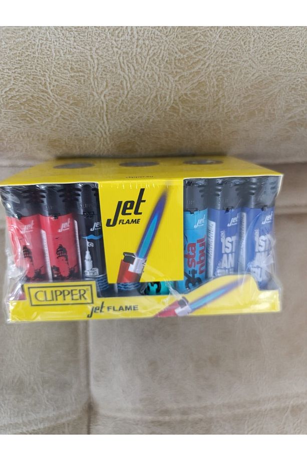 CLİPPER  JET FLAME  ÇAKMAK 48 ADET KARIŞIK RENK DESENLİDİR - 2