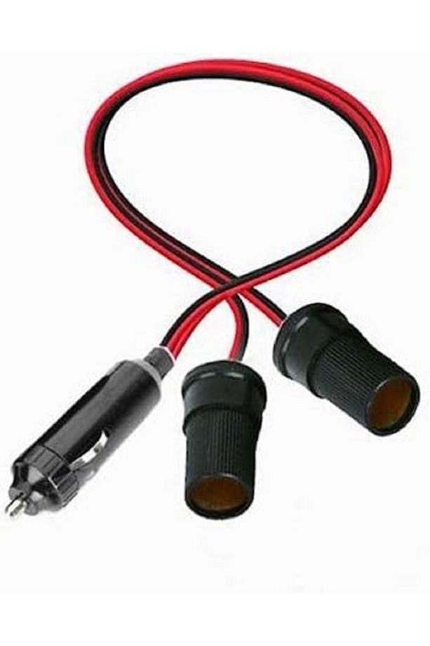 Araç Çakmaklık Splitter 1 Erkek 2 Dişi Çakmak Uzatma 12v-24v 2'Li Çakmak Fişi Çoklayıcı - 1