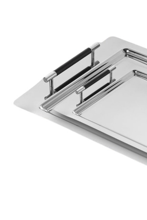 Ela Tea Tray Black Set of 2 Tea and Coffee Trays