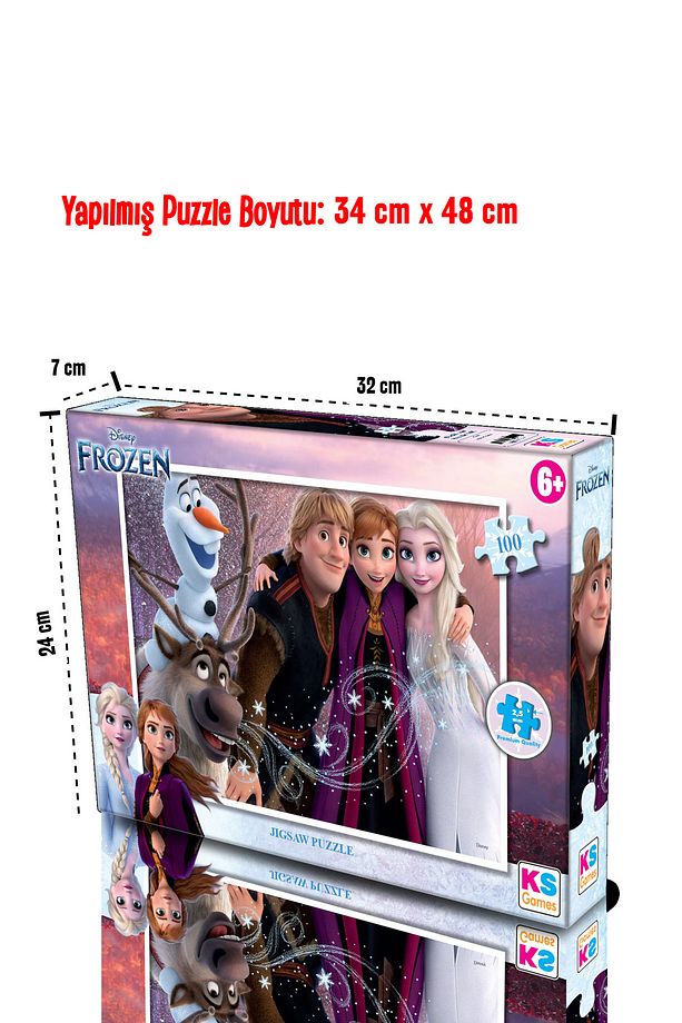 Disney Frozen Elsa Ve Anna lisanslı Kutulu 100'parça Puzzle/yapboz - 2