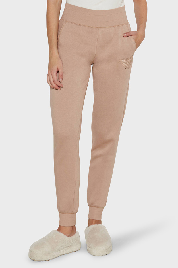 Cotton Blended Regular Fit High Waist Ribbed Leg Jogger Pants Pants 1