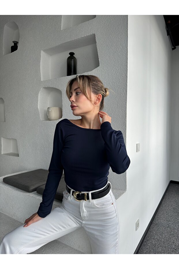 Corp Mh Back Decoltat bleumarin - 2