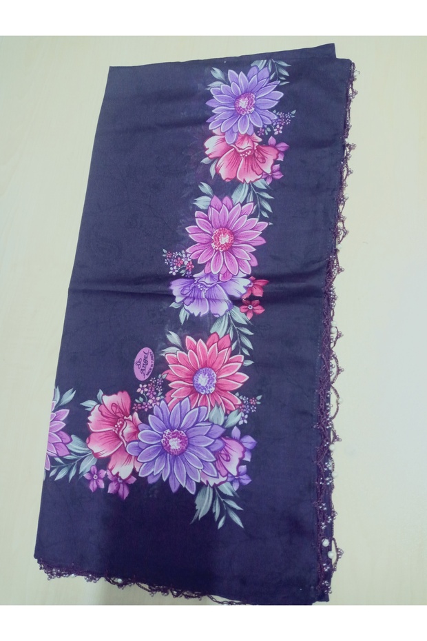 Handmade Patterned Hand Embroidered Cheesecloth with Ring Beads on the Writing Edge Yemeni, Scarf, 4 Sides Embroidered