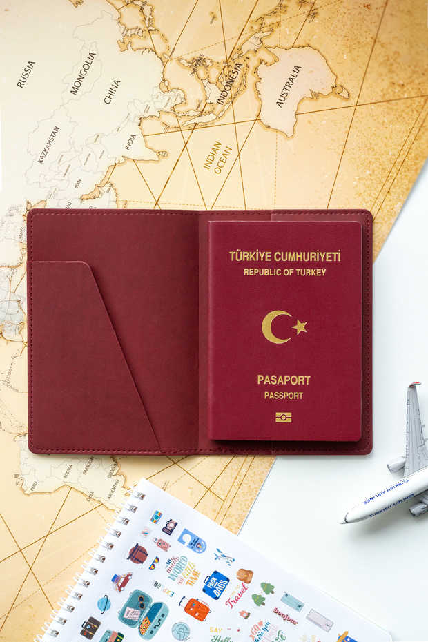 Pasaport Kılıfı Bordo - 5
