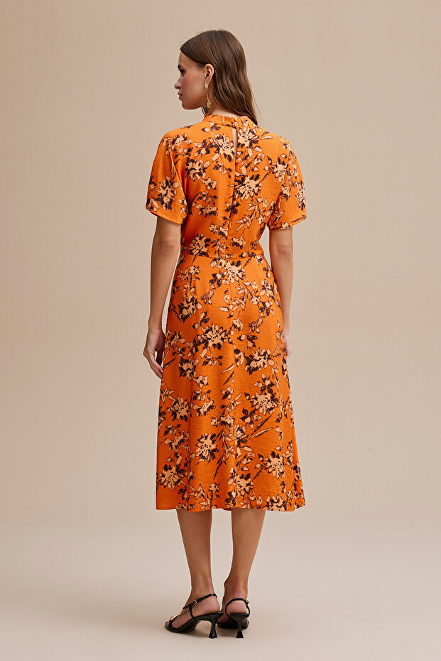 Dik Yaka Midi Boy Elbise - 5