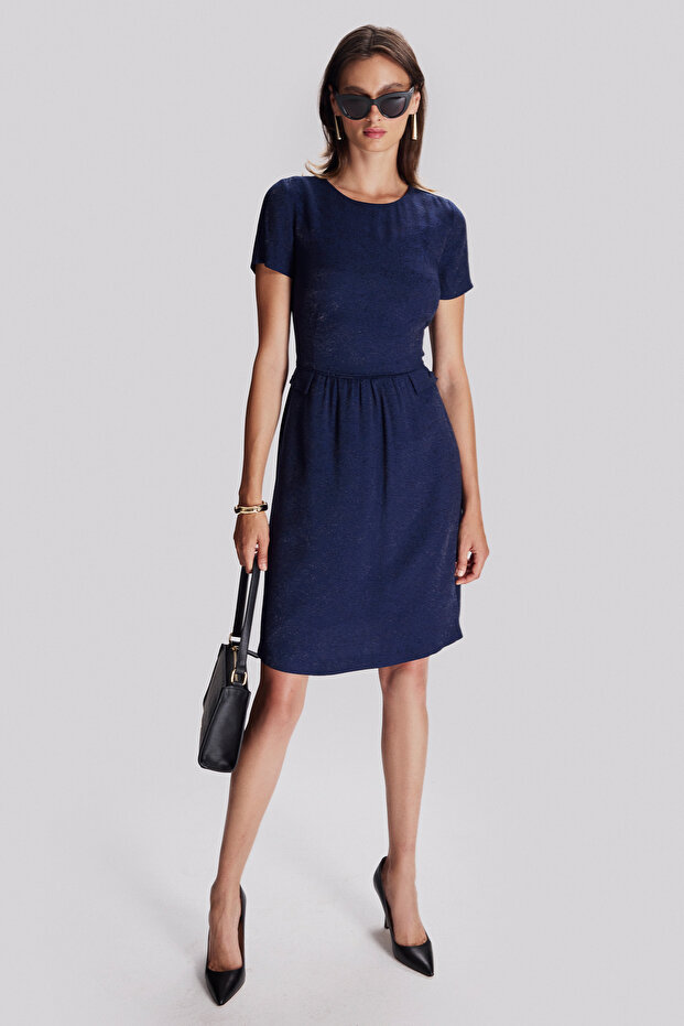 Dokulu Diz Boy Elbise - 2