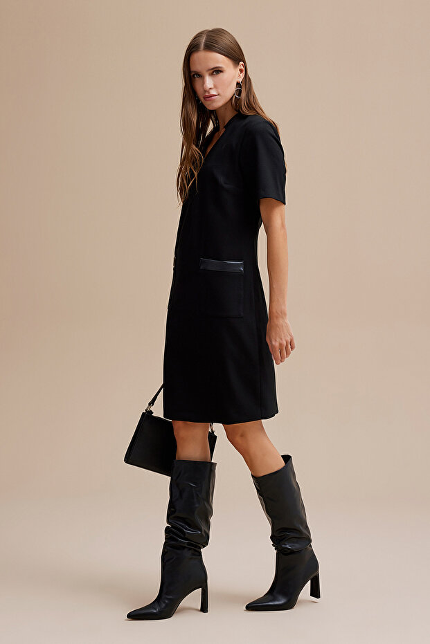 Deri Detaylı Spor Elbise - 2