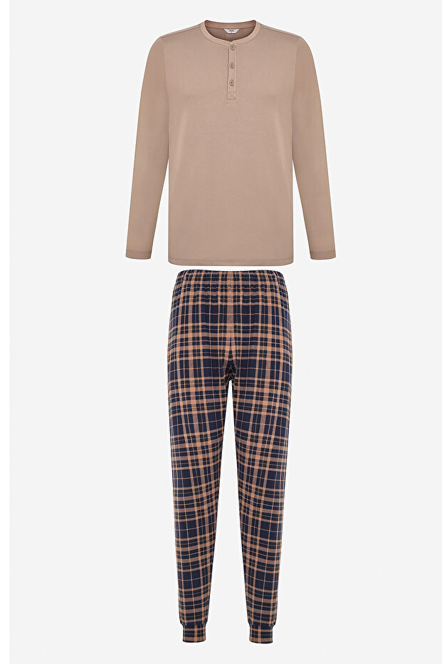 Bej Jogger Pantolon Pijama Takımı - 6