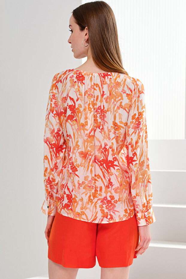 Front Drawstring Detail Blouse - 4
