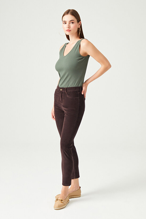 Fitilli Kadife Pantolon - 3