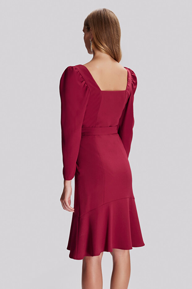 Kare Yaka Şık Elbise - 4