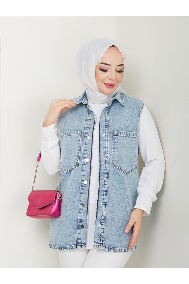Kot yelek çıtçıtlı kolsuz - 7