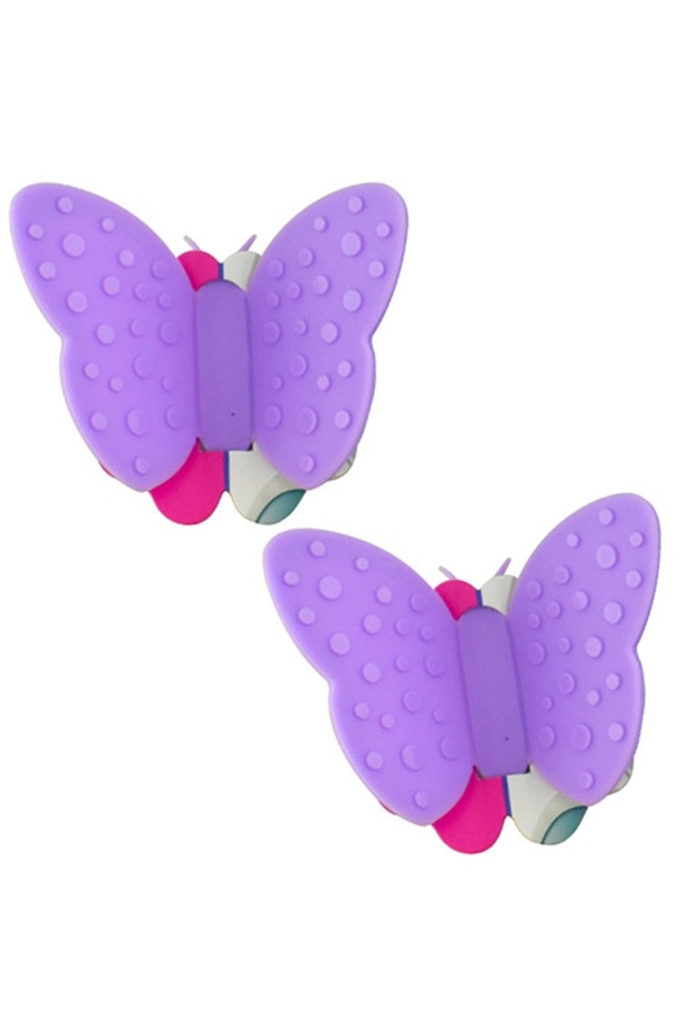 2-Piece Butterfly Pot Holder Magnet Set Purple