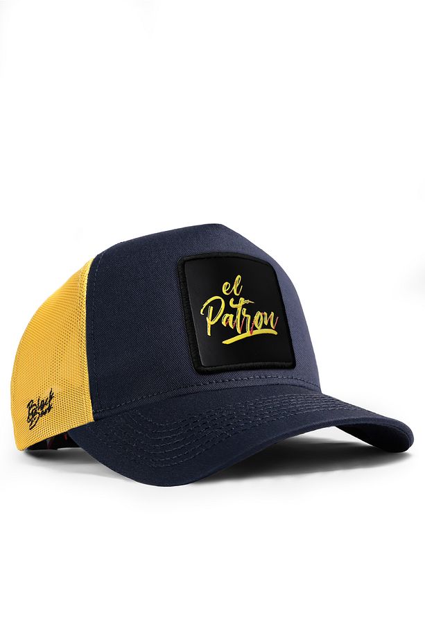 V1 El Patron - 1 Logolu Koyu Lacivert-sarı Trucker Şapka - 1