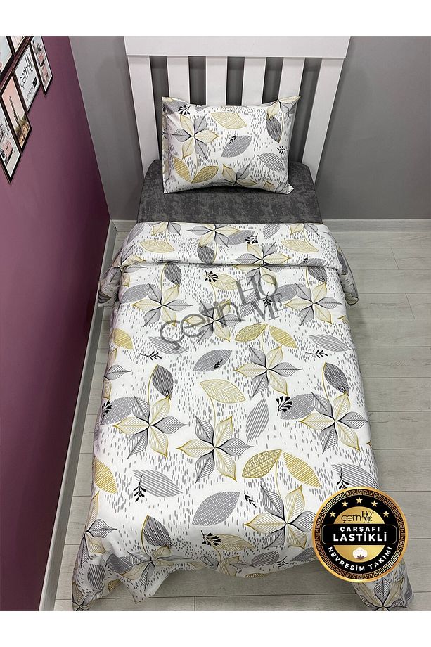 Çarşafı Lastikli Tek Kişilik Nevresim Takımı Lara - 4