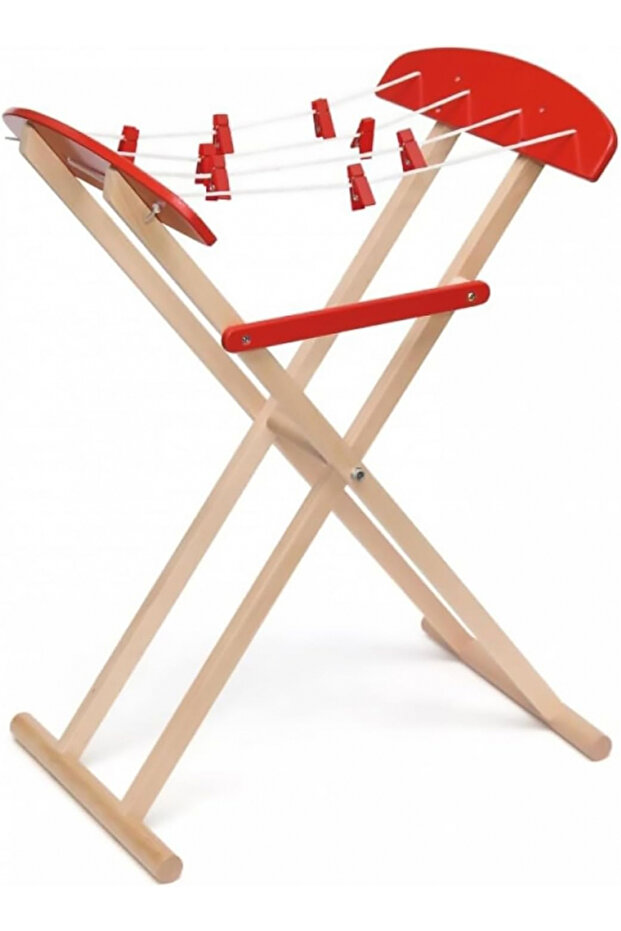 Pretend Play Wooden Clothes Horse for Kids Ages 3+ Years - 3