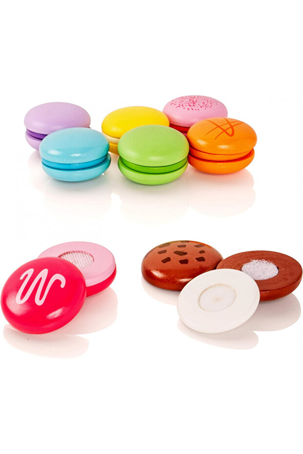 Pretend Play Flavored Macaron Food, Macaron, Set Of 8, 50807 - 3