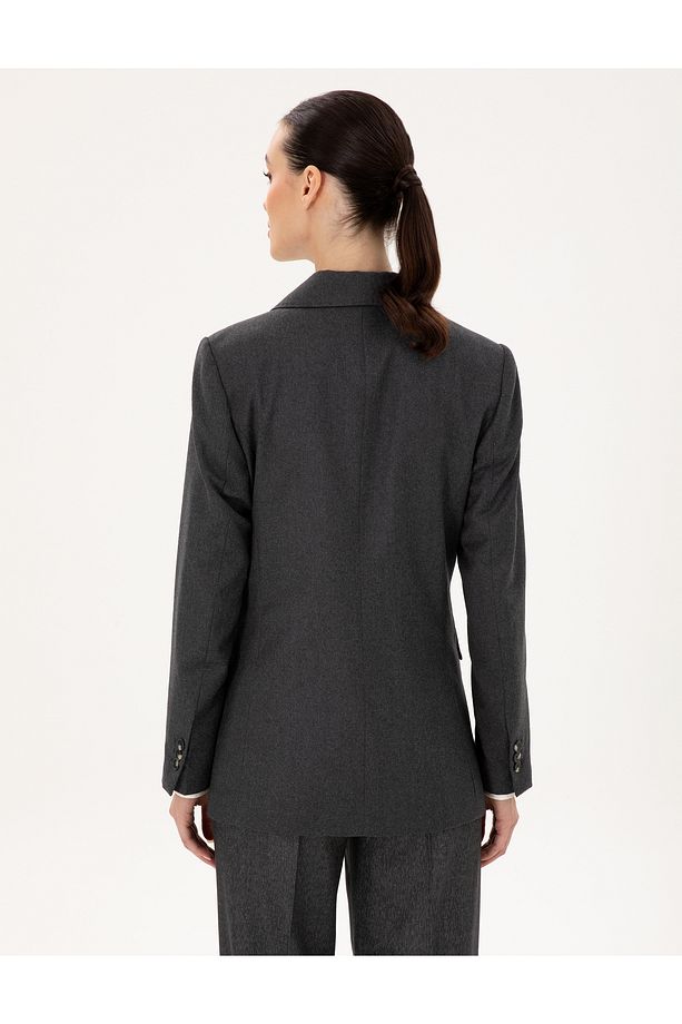 Antrasit Regular Fit Yün Ceket 50294231-VR006 - 5
