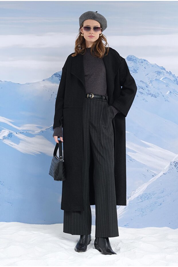Long Felt Coat Black