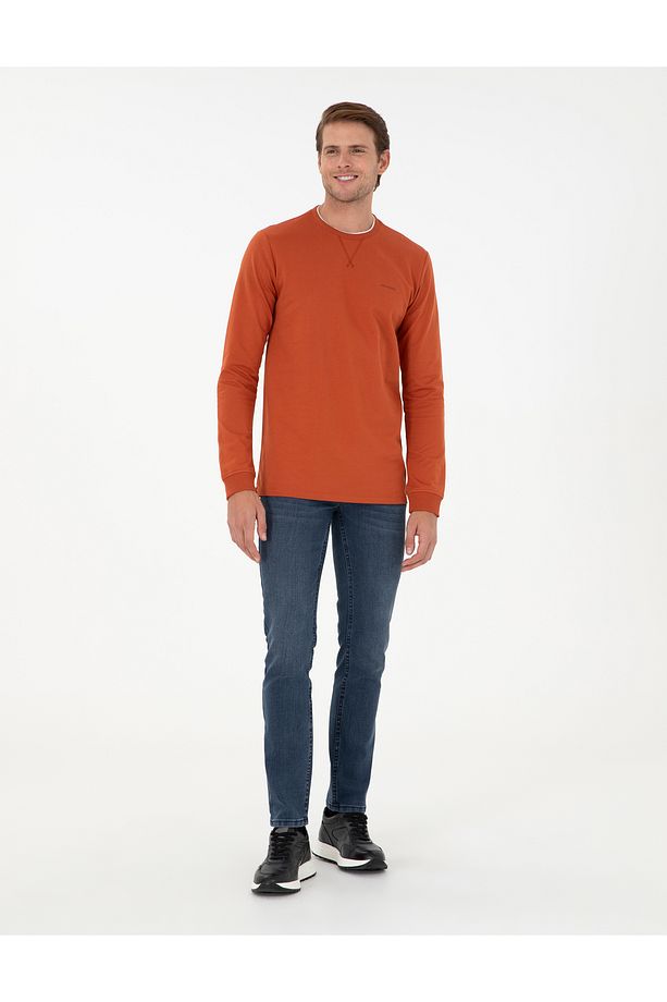 Kiremit Regular Fit Bisiklet Yaka Basic Sweatshirt 50298968-VR040 - 4