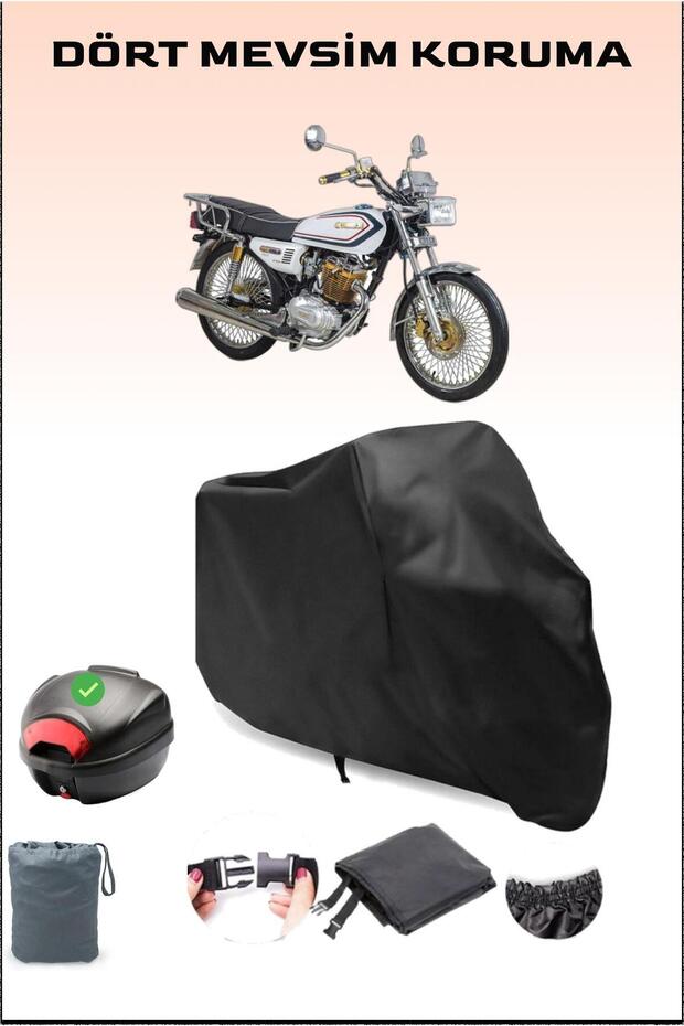 Black Kuba Cheetah 180R Gold Rear Bag Compatible Motorcycle Tarpaulin Waterproof Durable Fabric