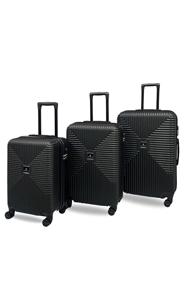 3 lü set plastik valiz - 1