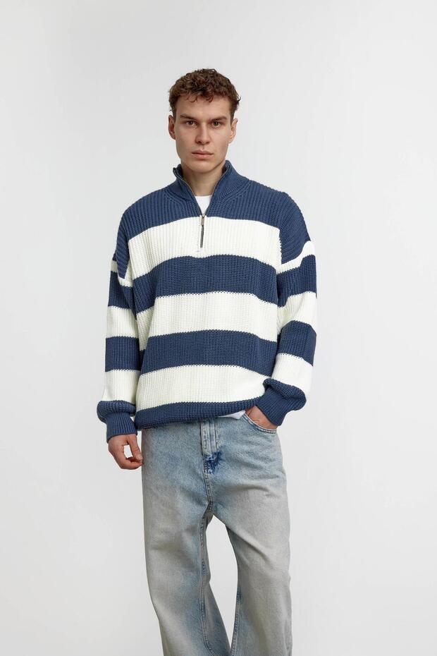 Indigo Beyaz Örme Triko - 2