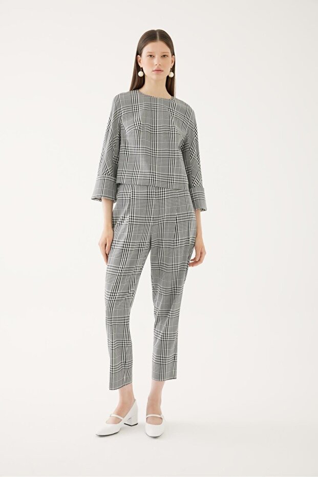 Patterned Long Sleeve Blouse - 5