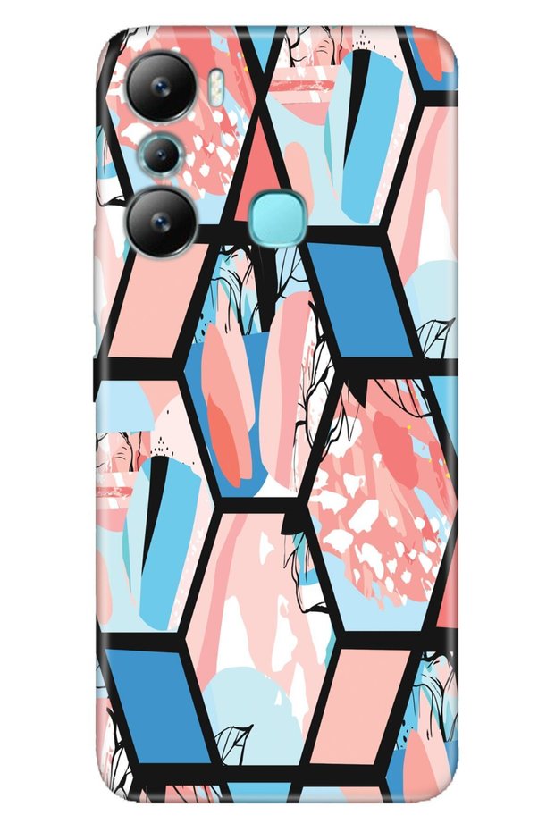 Infinix Hot 20I Case Silicone Patterned Pictorial Uv Cover Honeycomb Floral