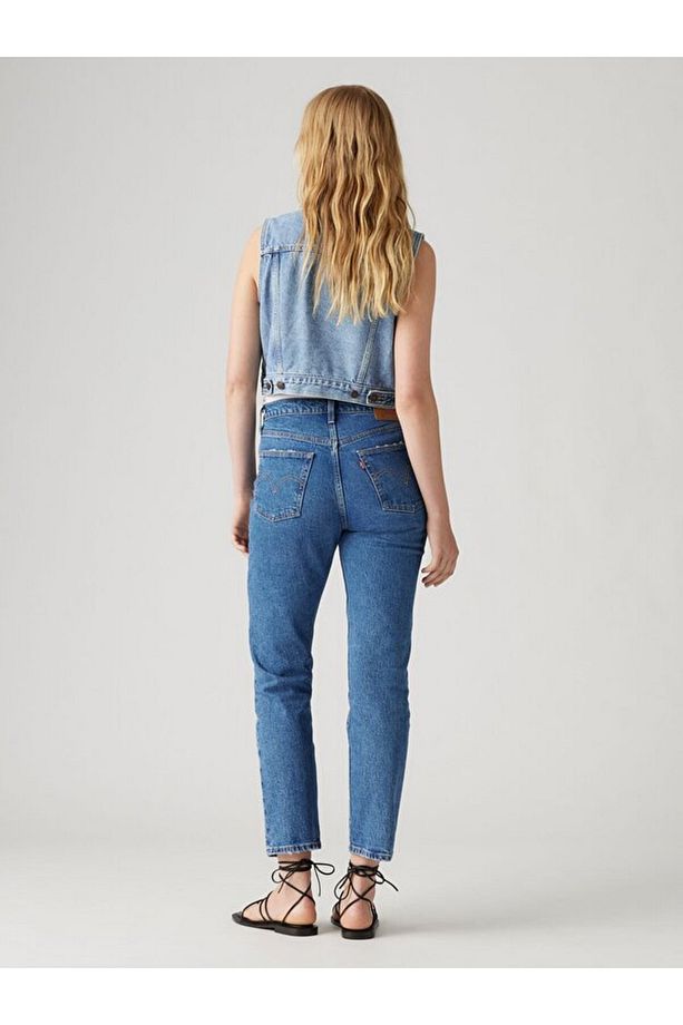 501 Regular Fit Yüksek Bel Cropped Jeans  KOT PANTOLON A7739 - 4