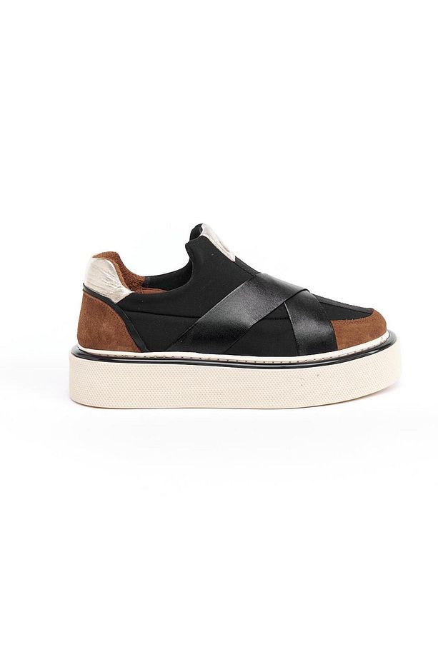 Yüksek Taban Lastik Aksesuarlı Kadın Sneaker - 1