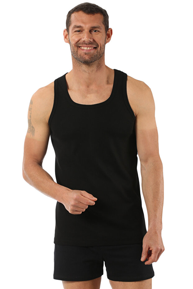 Özkan 0058 Men's Cotton Combed Rib Flexible Comfortable Back Cross Athlete Rambo Athlete