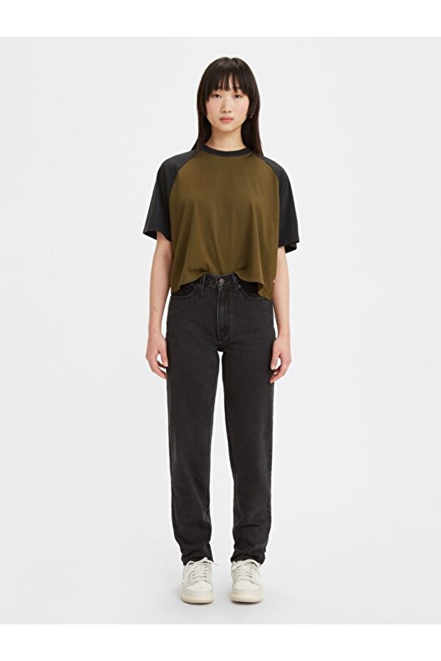 Women's Black High Waist 80's Mom Jeans Jeans - A9385-0000