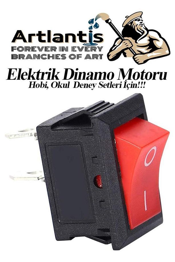 Mini Anahtar Arapuar Çıtçıt Anahtar 3 Adet Elektrik Devresi İçin Açma Kapama Düğmesi On / Off Kırmız - 5