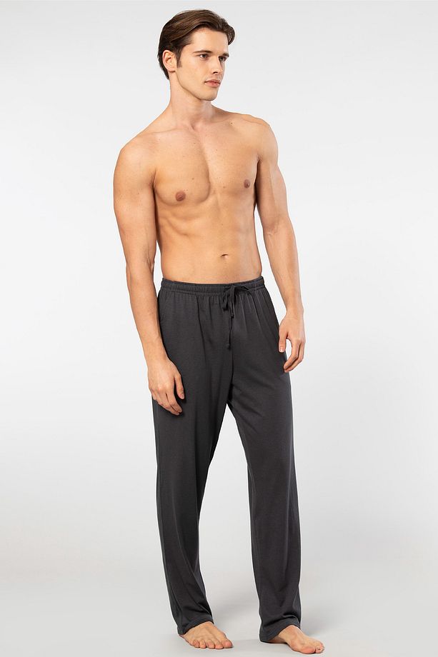 Modal Kumaş Erkek Pijama Tek Altı Antrasit - 2
