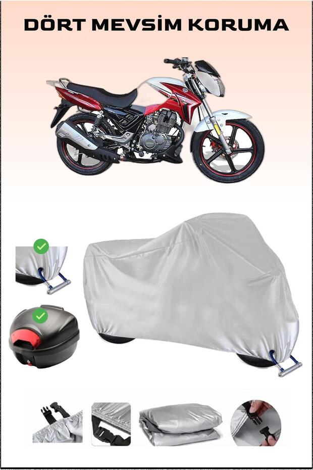 Rear Bag and Lock Compatible for Arora Ar 170-20 - Gray Motorcycle Tarpaulin, Elegant, Safe