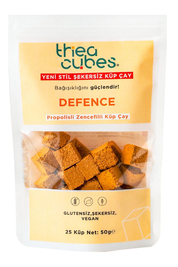 Thea Cubes Deffence Şekersiz Küp Çay 25 Küp 50 gr Propolisli Zencefilli Bitki Çayı Vegan - 1